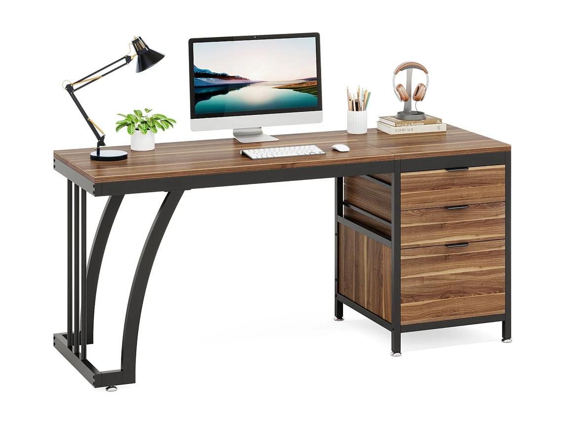Table de Bureau avec 3 Tiroirs – Poste de Travail Professionnel