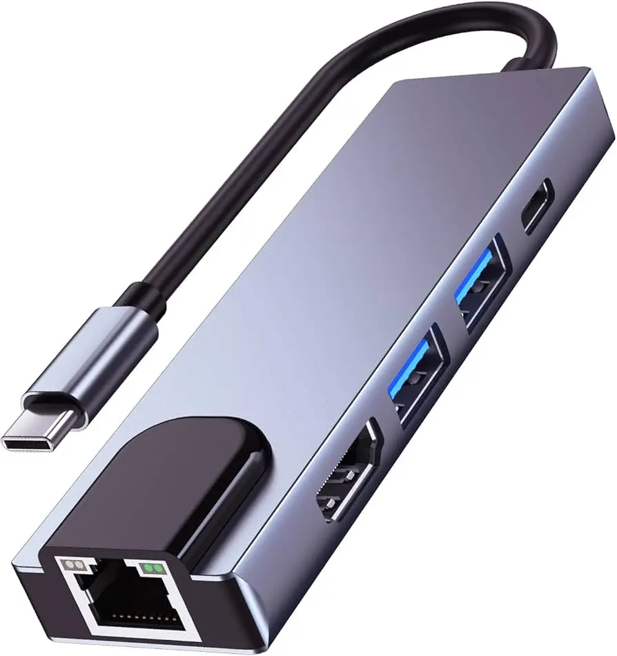 Adaptateur USB‑C vers HDTV 5 en 1 – Hub Multifonction
