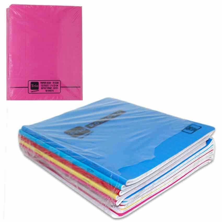 Pack de 5 Cahiers de 200 Pages – Couverture Plastique